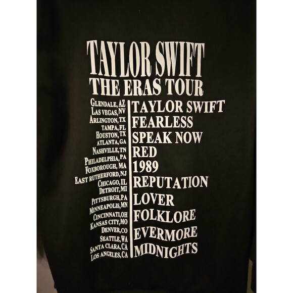 Taylor Swift The Eras Tour Hoodie‎ size medium Black ex condition (A642) - Picture 5 of 8